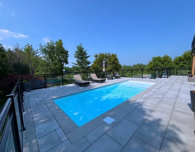 Black Glass Pool Railing