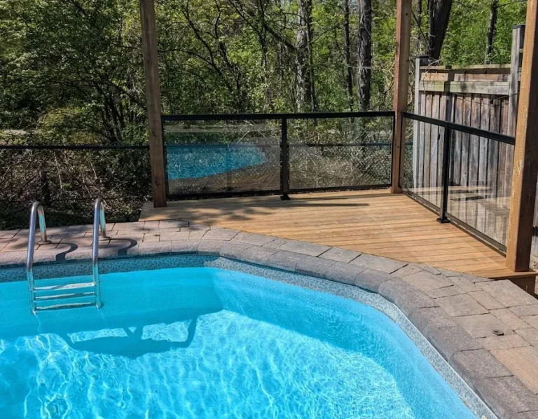 Black Glass Pool Railing